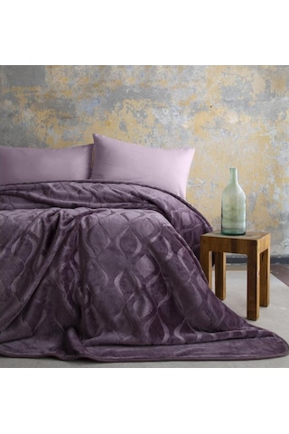 Ap Embos Çift Kişilik Mürdüm Mercy Battaniye Mürdüm