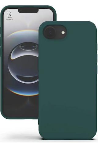 Apple Uyumlu iPhone 16e İçi Kadife Lansman Kılıf Ve Temperli Cam Ekran Koruyucu Koyu Yeşil