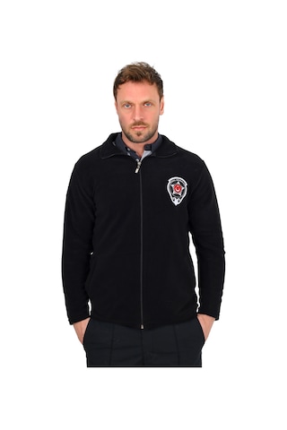 Moda Canel Yeni Tip Siyah Güvenlik Polar Armalı ve Sırt Nakışlı