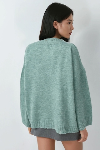 Hiccup My Fashıon Bisiklet Yakalı Oversize Triko Kazak Yeşil