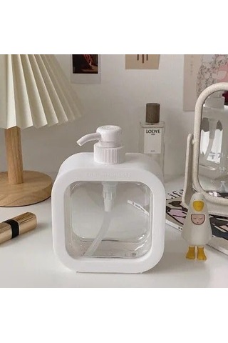 Yunhan 400 Ml Dikdörtgen Banyo Mutfak Sıvı Sabunluk Bulaşık Lavab Beyaz