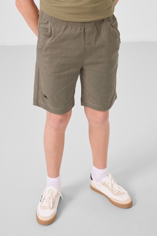 Koyu Bej-camel Pamuklu Oversize Fit Dokuma Hafif Esnek Chino Erkek Çocuk Şort Takım - 11277 Koyu Bej