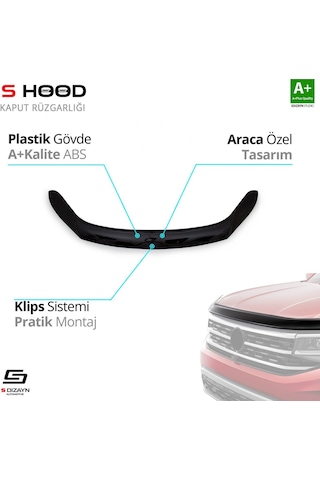 S-dizayn Volkswagen Tiguan Abs Plastik Kaput Rüzgarlığı 2008-2015 A+kalite