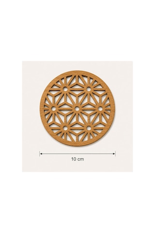Asanoha Desenli Ahşap Bardak Altlığı 5 Tane Diğer