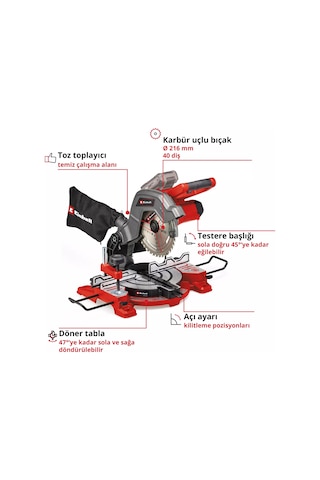 Einhell TE-MS 18/8 Li - Solo Akülü Gönye Testere (Akü ve Şarj Hariç) - 4300893