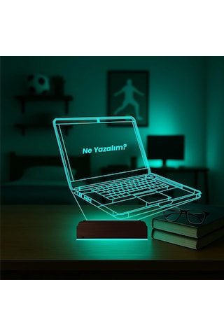 Luvivia Laptop Notbook Bilgisayar Kişiye Özel 3d Lamba - Masa Gece Lambası