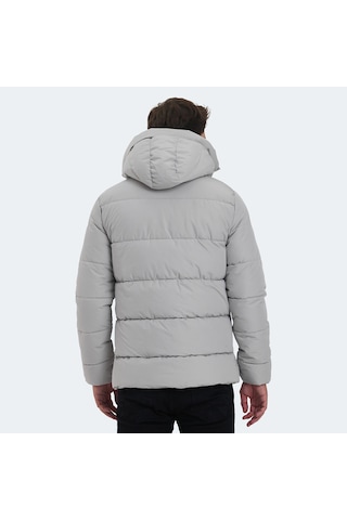 Slazenger GANEA IN Büyük Beden Erkek Kapüşonlu Şişme Bej Mont & Kaban