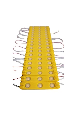 1,2 Watt 3lü Lensli Amber-sarı Led Modül 2835 Reklamcı Modül 10 Adet