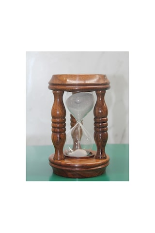 4 Adet Ahşap Kum Saati Masaüstü Zaman Ölçer, Dekoratif Aksesuar, 14 X 9 Cm, Hourglass, Model 2636b