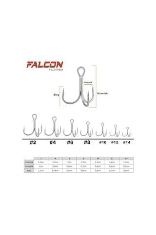 Fujin Falcon Süper Anti-rust Üçlü Kanca - 6 2