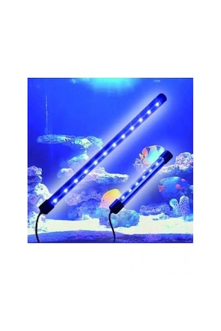 Akvaryum İçin Led Lamba Işık Tak Çalıştır Beyaz + Mavi  50 CM
