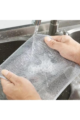 Telli Bulaşık Bezi Ovma Teli Pratik Çizmez Bulaşık Süngeri Açık Gri