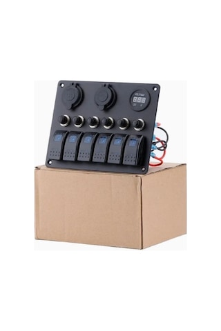 12v/24v 6 Gang Led Rocker Anahtar Paneli Su Geçirmez, 15a, Araç & Deniz Kullanımı