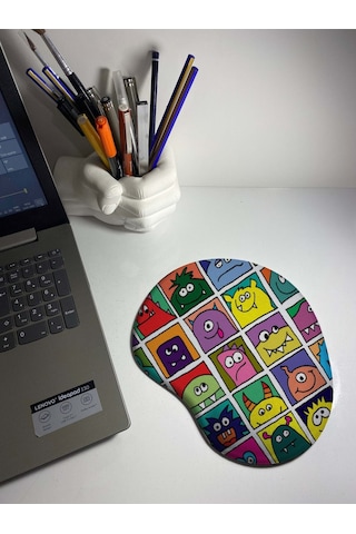 Crazy Monster 2 Baskılı Bilek Destekli Mouse Pad Mousepad