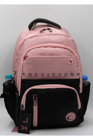 Bevitton Özel Su İtici Kumaş Unisex Pudra-siyah Okul Çantası 34400
