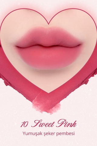 Dasique Kalp Tasarımlı Yoğun Pigmentli Köpük Yapılı Kadife Bitiş Sunan Ruj Souffle Color Pot 10 Sweet Pink 10 Sweet Pink