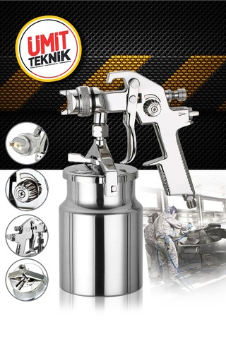 Profesyonel Paslanmaz 1000 Cc 1,3mm Premium Otomobil, Ev Ve Mobilya İçin Boya Püskürtme Tabancası