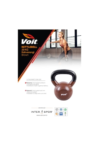 Voit Vinyl Kettlebell 20 KG Kahve Kahverengi