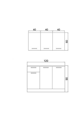 120 CM DANİ EVYELİ MİNİ HAZIR MUTFAK DOLABI