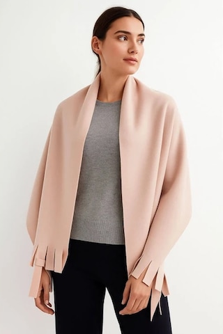 Elif Mira Unisex Polar Omuz Şalı 70x180 Cm Kışlık Sıcak Şal Elegantwarm Pudra
