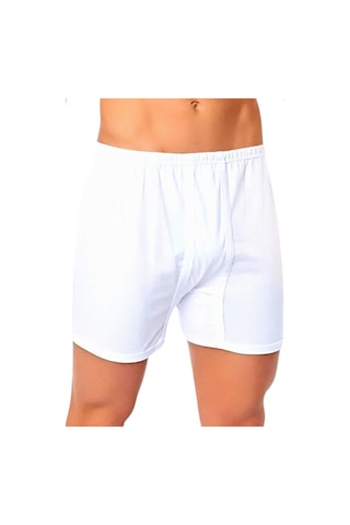 Uniquetrenders Erkek Rahat Kesim Paçalı Pamuklu Külot Boxer 6'lı Set Beyaz