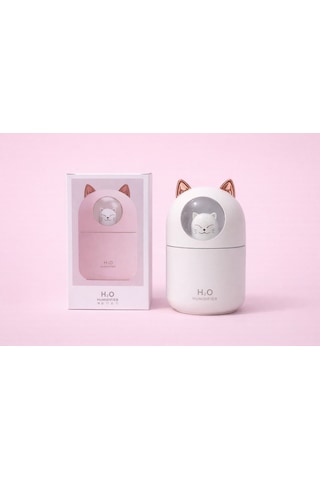 Orjinal Led Işıklı Kedi Temalı Hava Nemlendirici Buhardanlık Ev Tipi Ve Araç İçi Mobil