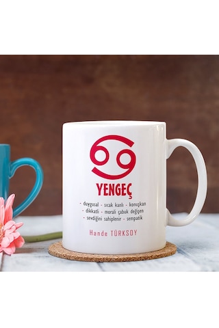 Yengeç Burcu Beyaz Kupa Bardak
