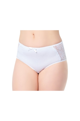 Tutku Elit 12' Li Bayan Yanı Dantelli Bato Bikini Külot 2401 Beyaz