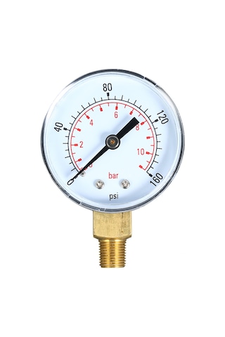 Suofeng Havuz, Akvaryum Ve Gaz Basınç Ölçer - Çift Skala 0 160psi/0 11bar - 1/8" Npt Alt Montaj