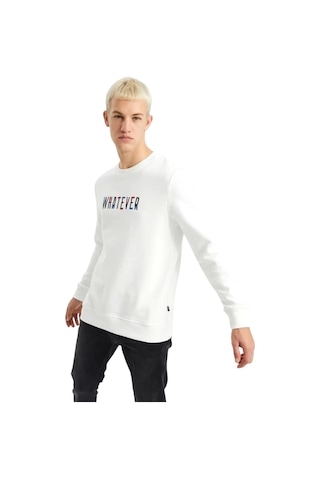 The Crow Whatever Erkek Sweatshırt Tc1904 Ekru