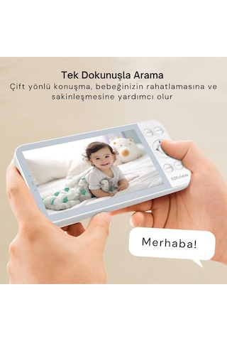 Czeview Bm6 2k Bebek Monitörü, 5.5" Hd Ekran, Wifi & Uygulama, Gece Görüşü, Hareket & Ses Algılama Kamera Sistemi