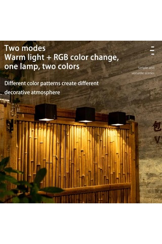 Led Güneş Işığı Açık Bahçe Kare Duvar Lambası Açık Avlu Bahçe Altın - Siyah