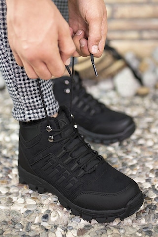 X-step X6 Siyah Termal Kürklü Kışlık Erkek Bot Ayakkabı 001