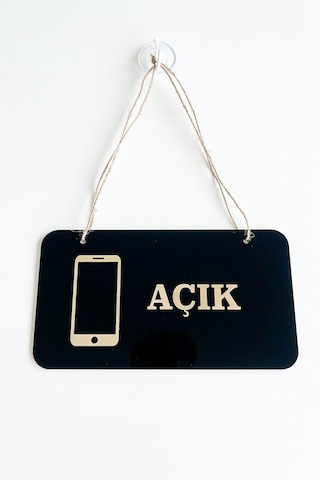 Telefoncular İçin Açık Kapalı Kapı Tabelası 22x12 Cm