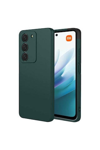 Xiaomi Redmi 15 4g Kılıf Biye Yumuşak Silikon Case Koyu Yeşil