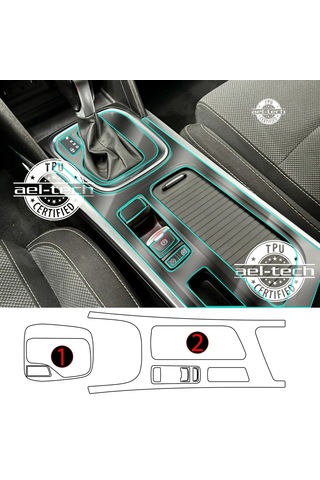Renault Megane Uyumlu Otomatik Vites Etrafı Tpu Koruyucu 2li Set