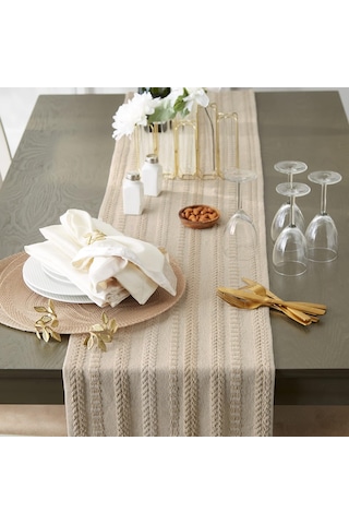 Wellstil Neula %100 Pamuk Örme Runner - Bej Bej