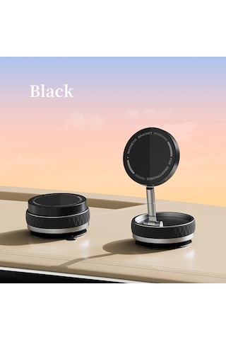 360 Ayarlanabilir Vakum Manyetik Vantuz Telefon Dağı, Eller Serbest Manyetik Black -