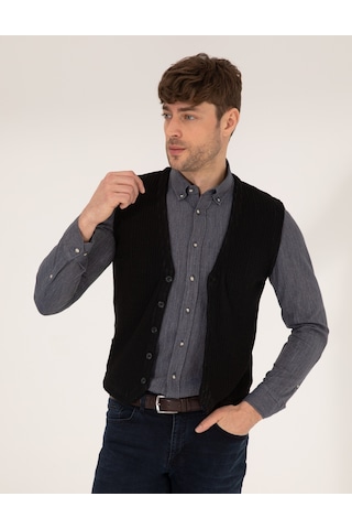 Pierre Cardin Erkek Siyah Triko Yelek 50263175-vr046 Siyah