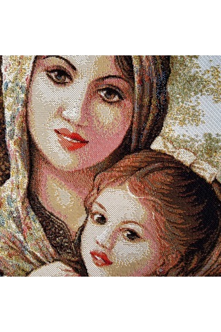 Figüratif Seri-23 Dokuma Goblen Kumaş-Anne ve Kızı