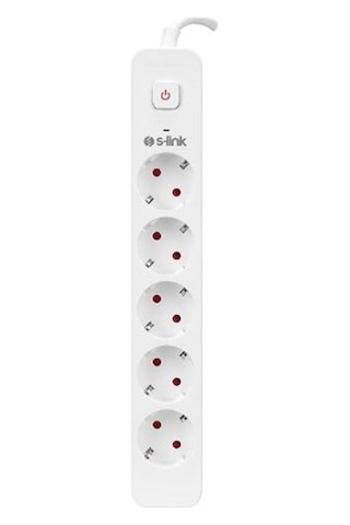 S-link Spg501s 1.5m 1.5mm 100 Yüzde Bakır 750 Joule 5 Li Anahtarlı Akım Korumalı Priz 0