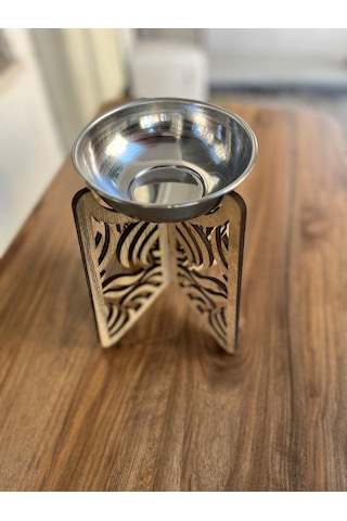 Modern Tasarımlı Ahşap Evcil Hayvan Mama Kabı Tekli