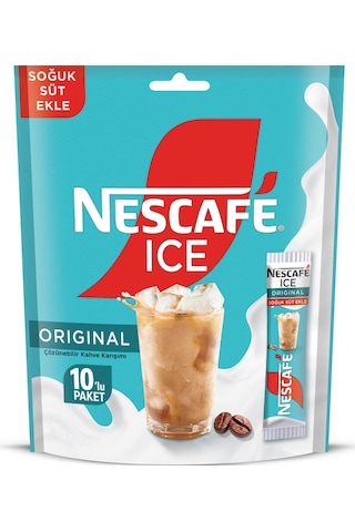 Nescafe Ice Original Çözünebilir Kahve 10,5g 10'lu Paket 10x6 Hazır