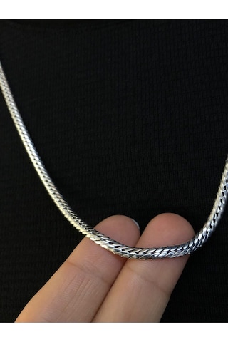 3.5mm İtalyan Bombeli Zincir 925 Gümüş Işıklı Kutuda Sevgiliye Eşe Babaya Hediye Kolye