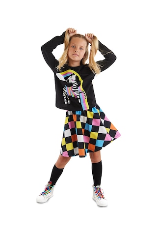 Denokids Mshb&g Gökkuşağı Zebra Kız Çocuk Etek Takım Renkli Çok Renkli