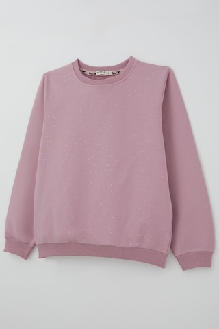 Breeze Kız Çocuk Sweatshirt Taş Aksesuarlı 9-14 Yaş , Gülkurusu