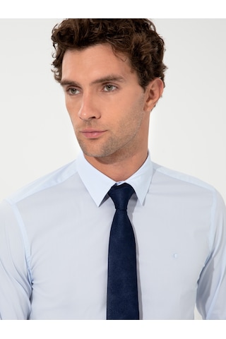 Cacharel Açık Mavi Slim Fit Uzun Kollu Gömlek Denım
