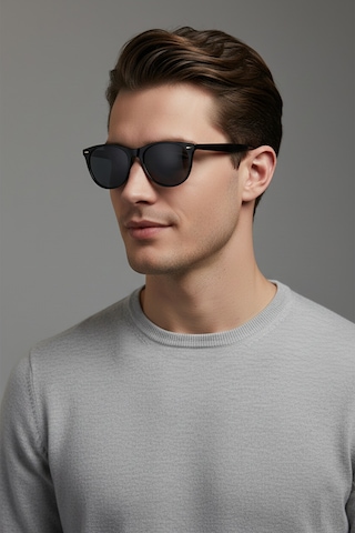 Daniel Klein Dk3272-1 Siyah Yuvarlak Oval Polarize Camlı Unisex Güneş Gözlüğü Siyah