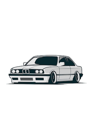 Paybuy Kadın Oversize Tişört Klasik Otomobil Tuning Sanat Baskısı Rahat Beyaz