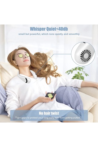 Padalink Taşınabilir Boyun Bağlı Fan, 360 Derece Tam Etki Rüzgar, 3 Hız Seçeneği, 10 Saat Çalışma Süresi, Şarj Edilebilir Plastik